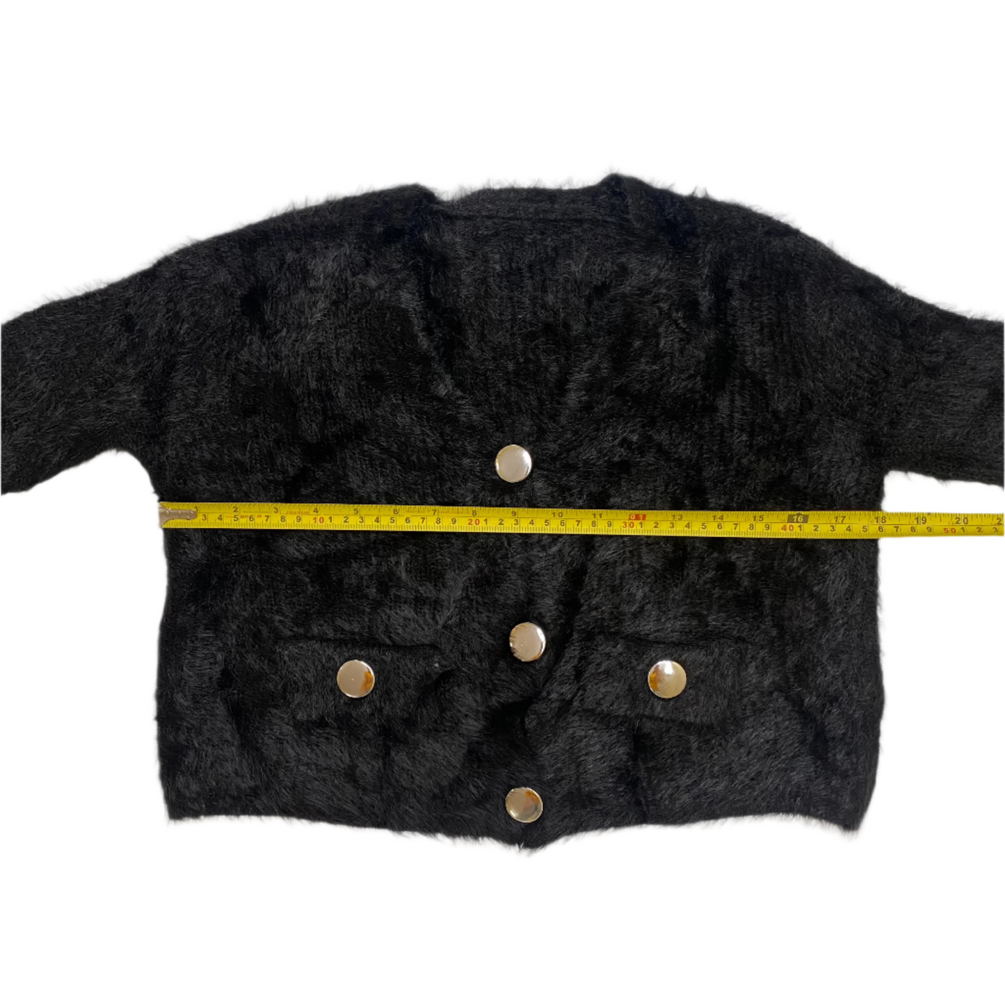 V-neck Fur Sweater (Black)