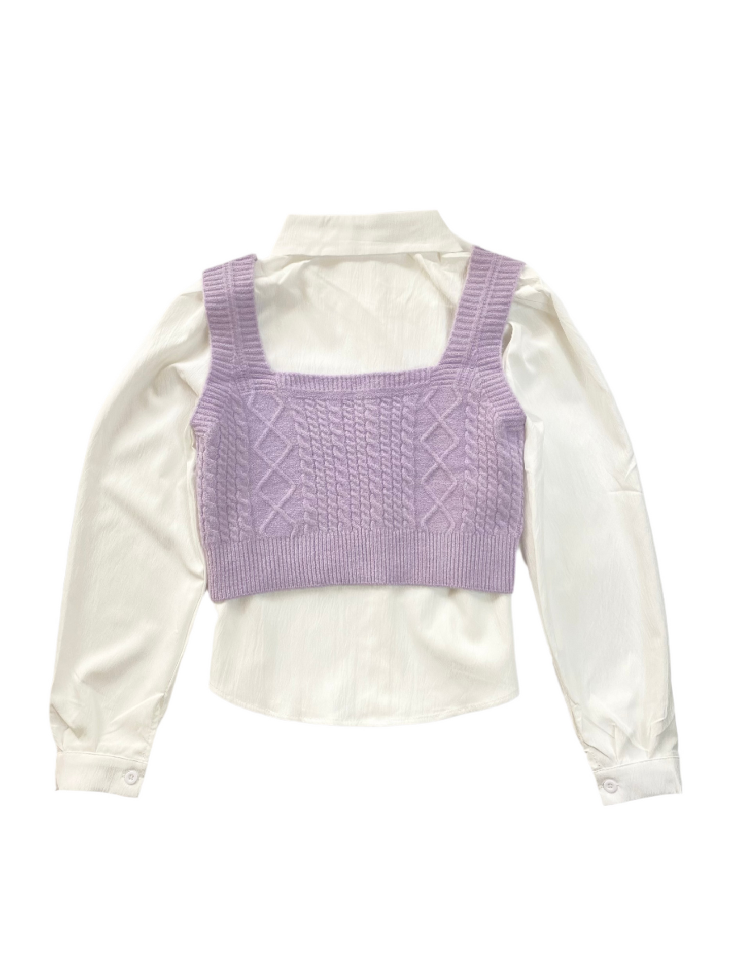 Shirt + Sweater Duo - Double the Style, Double the Charm – (Lavender)