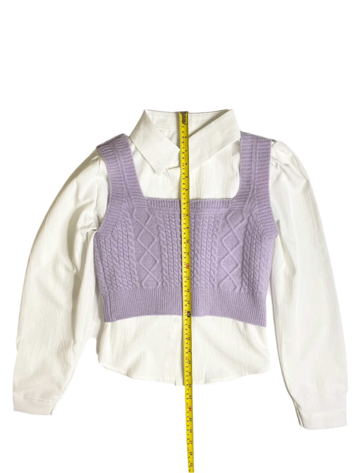 Shirt + Sweater Duo - Double the Style, Double the Charm – (Lavender)