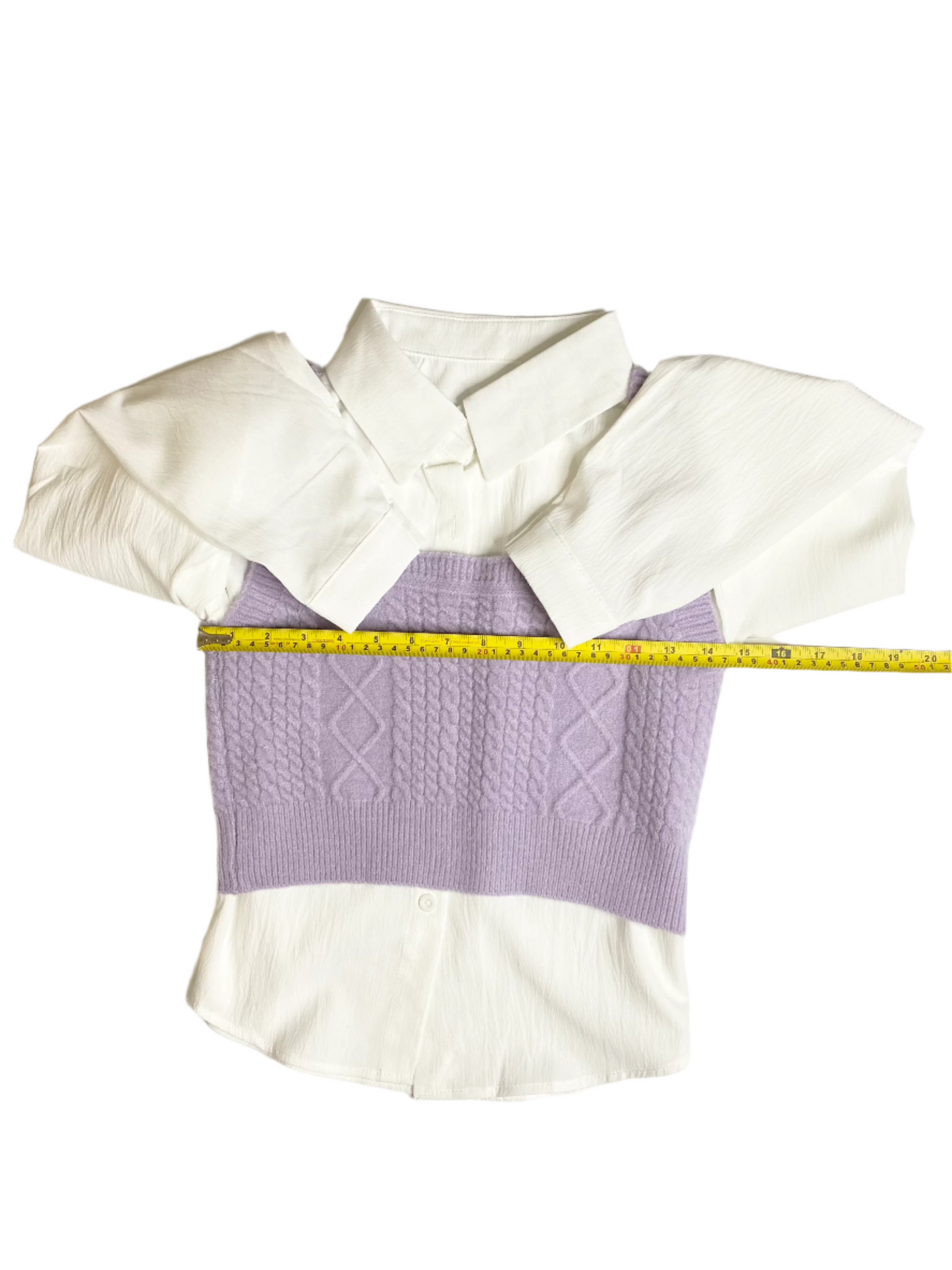 Shirt + Sweater Duo - Double the Style, Double the Charm – (Lavender)