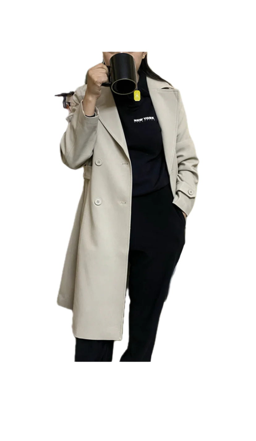 Double breasted Coat (Beige)