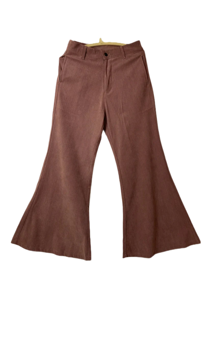 Baggy Wide low Corduroy Pants (Rose Gold)