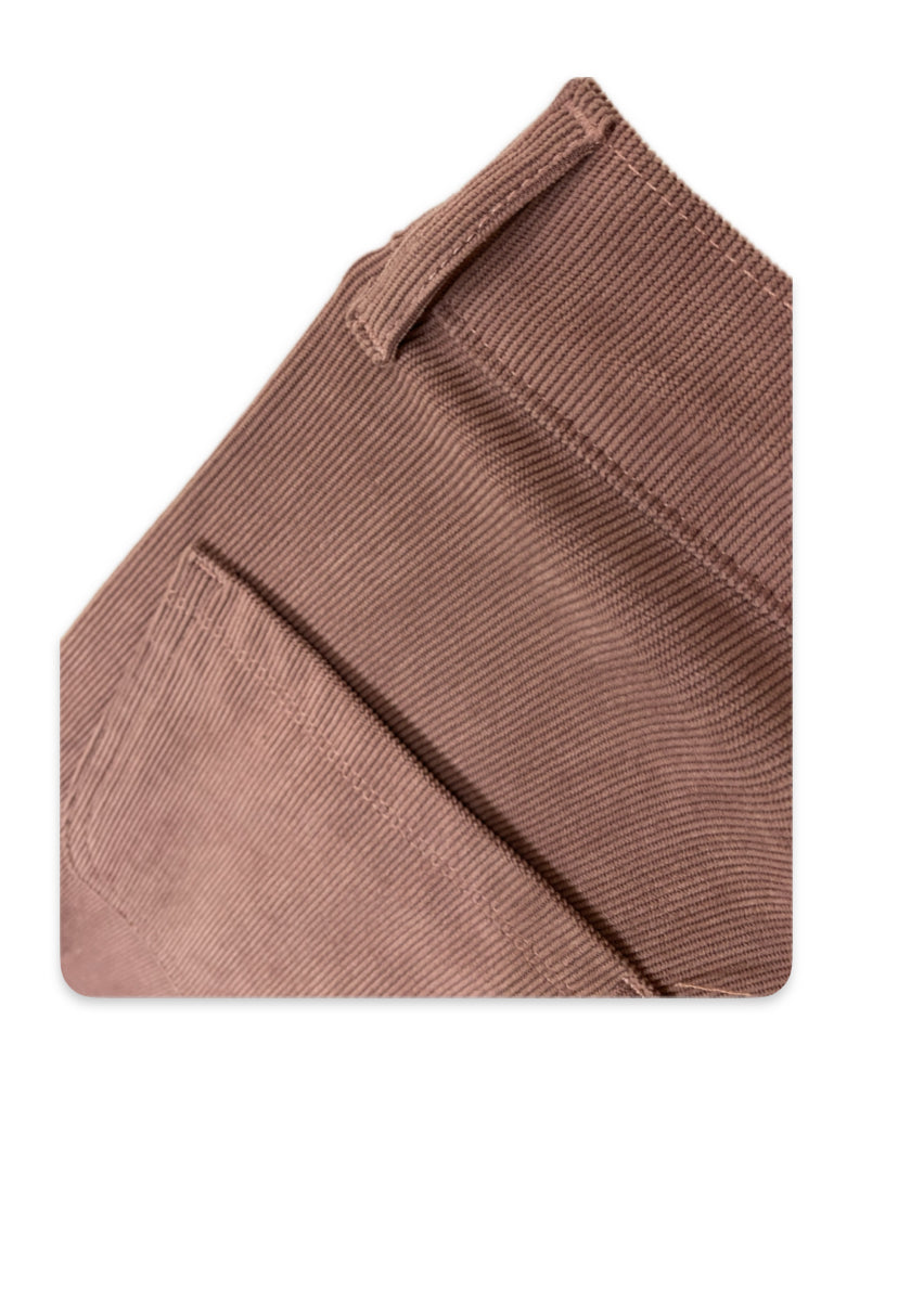 Baggy Wide low Corduroy Pants (Rose Gold)