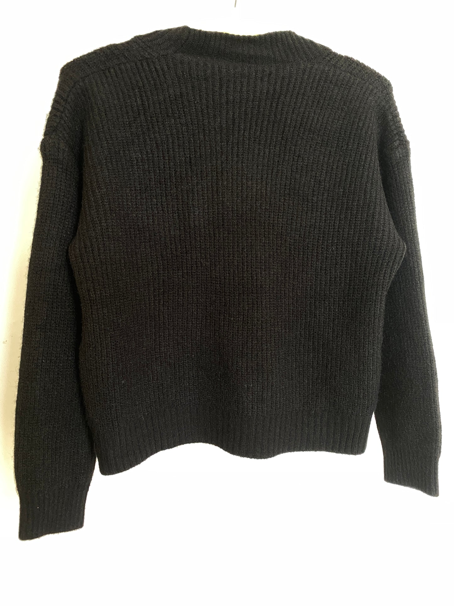 Knitted Sweater One Button - (Black)