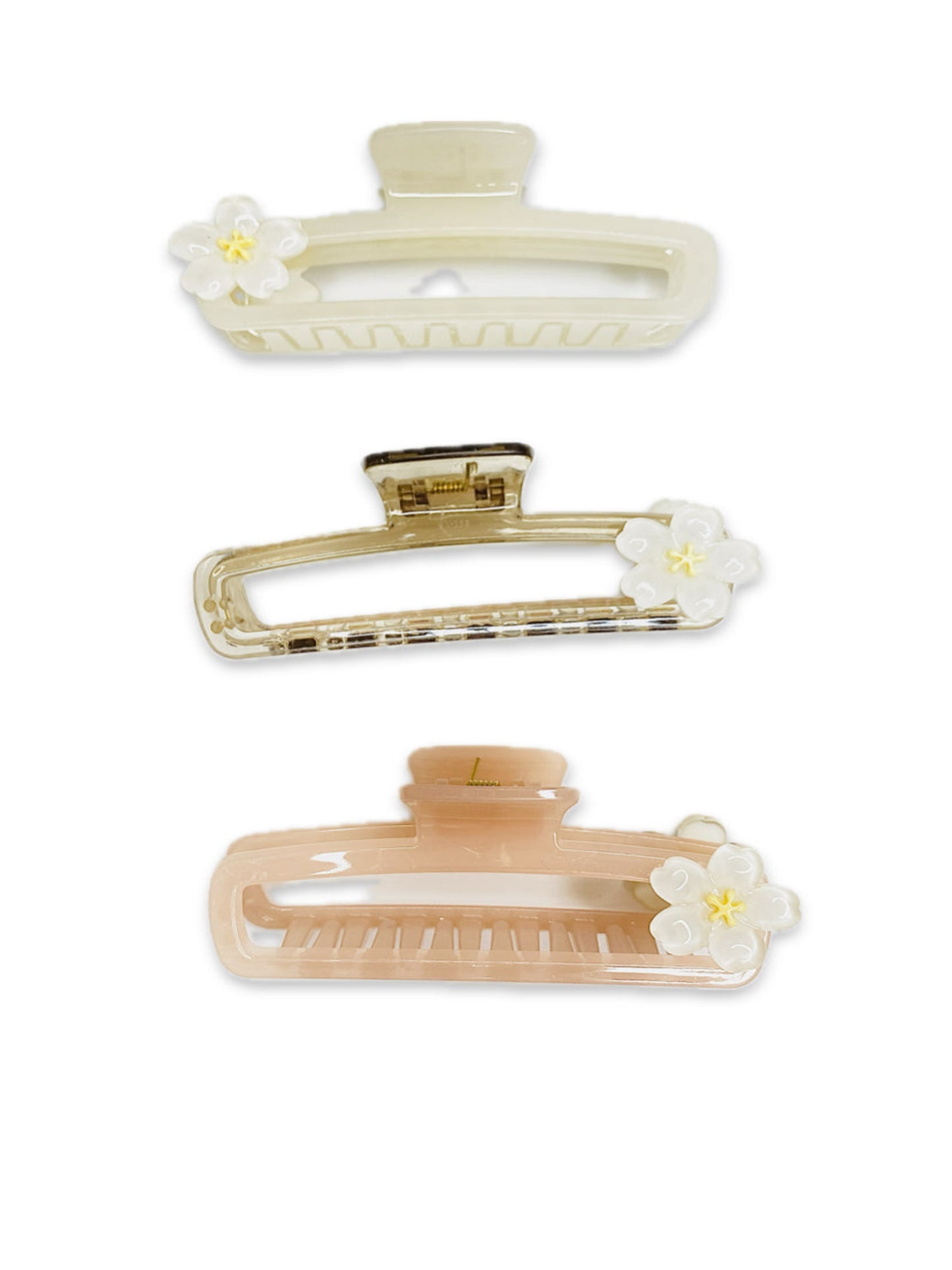 Luxury Floral Hair Claw Clip Set – Elegant & Strong Grip Hair Accessories for Women & Girls(Set of 3)