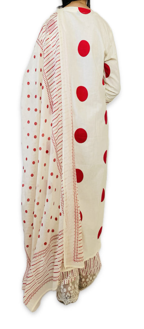 Polka Dot Cotton Suit Set – Trendy & Elegant Ethnic Wear for Women