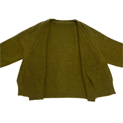 Knitted Sweater Diagonal Button - (Olive)