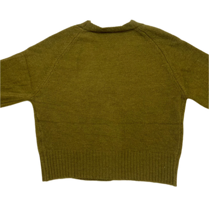Knitted Sweater Diagonal Button - (Olive)
