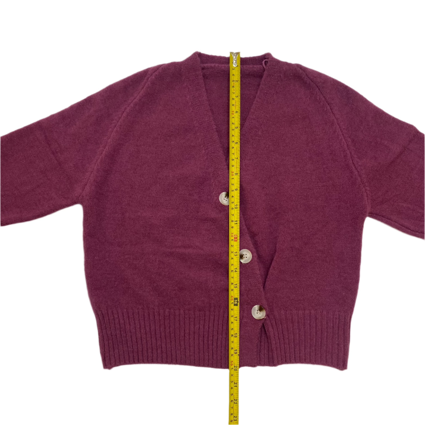 Knitted Sweater Diagonal Button - (Rose Gold)