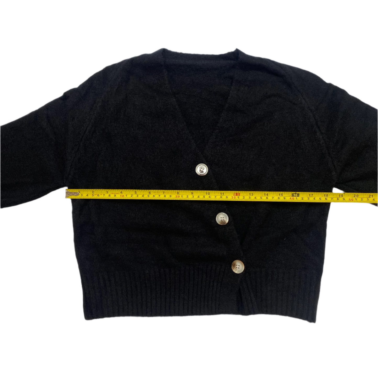 Knitted Sweater Diagonal Button - (Black)