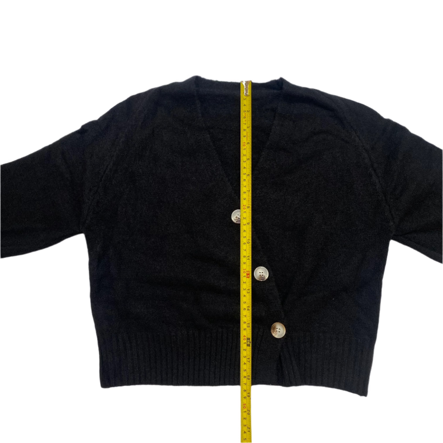Knitted Sweater Diagonal Button - (Black)