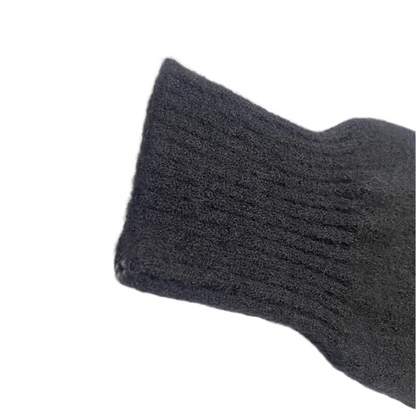 Knitted Sweater Diagonal Button - (Black)