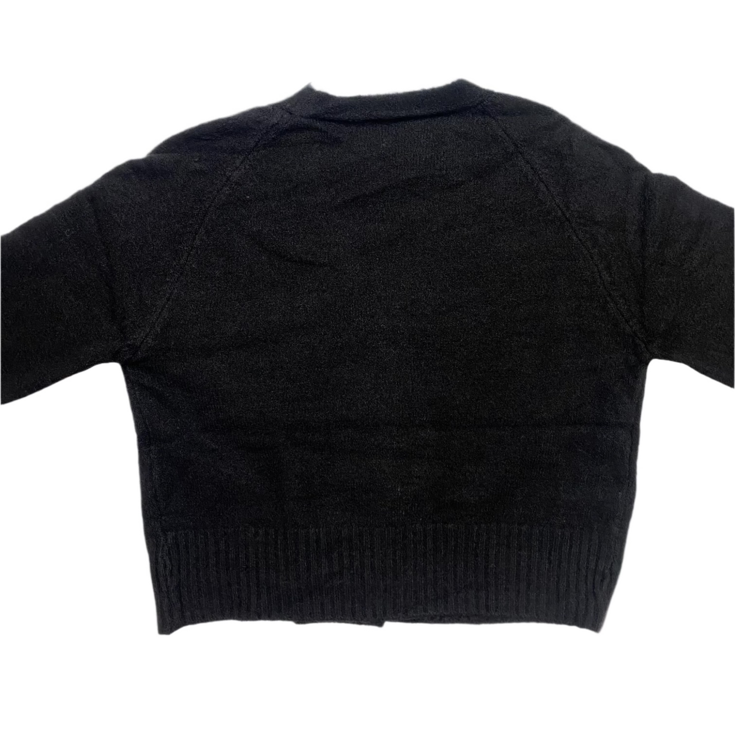 Knitted Sweater Diagonal Button - (Black)