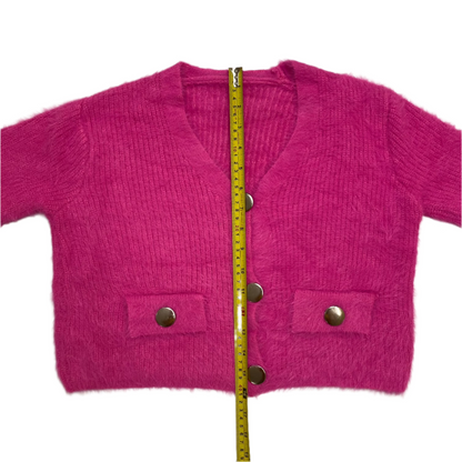 V-neck Fur Sweater (Pink)