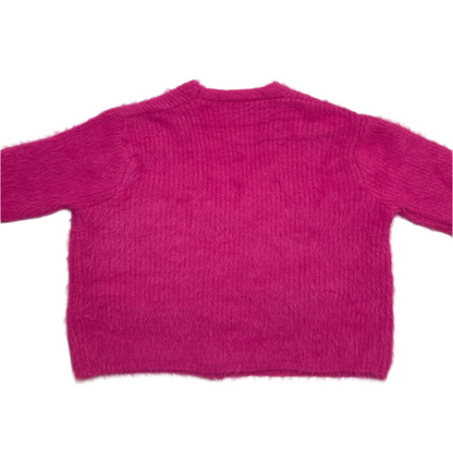 V-neck Fur Sweater (Pink)