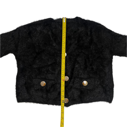 V-neck Fur Sweater (Black)
