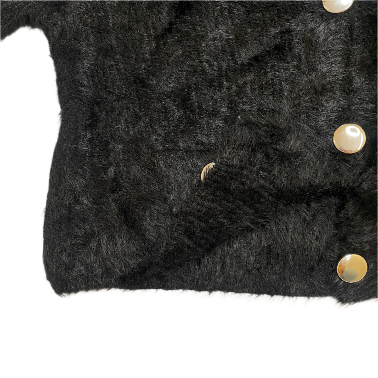 V-neck Fur Sweater (Black)