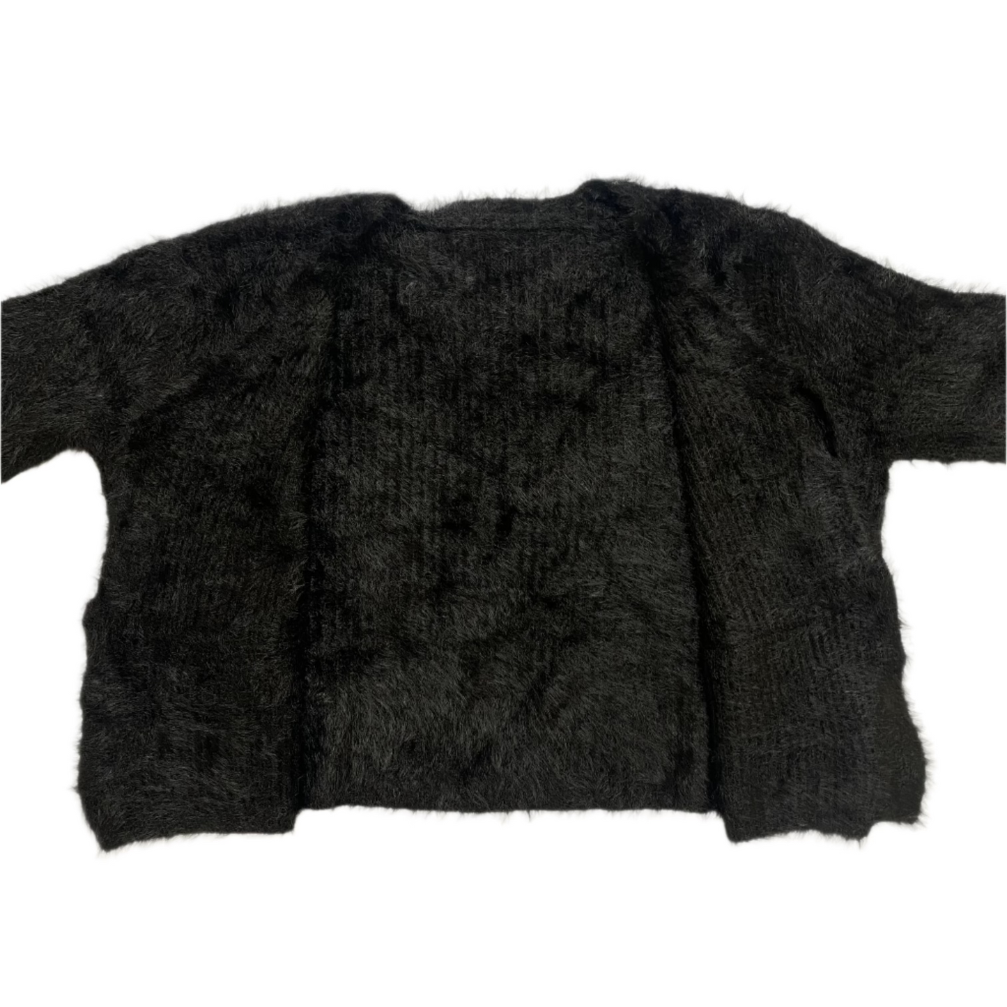 V-neck Fur Sweater (Black)