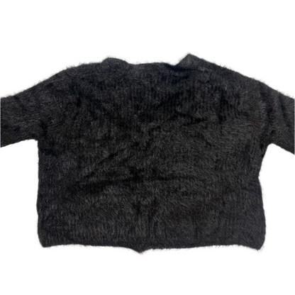 V-neck Fur Sweater (Black)