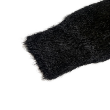 V-neck Fur Sweater (Black)