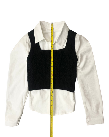 Shirt + Sweater Duo - Double the Style, Double the Charm – (Black)