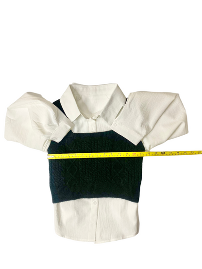 Shirt + Sweater Duo - Double the Style, Double the Charm – (Black)