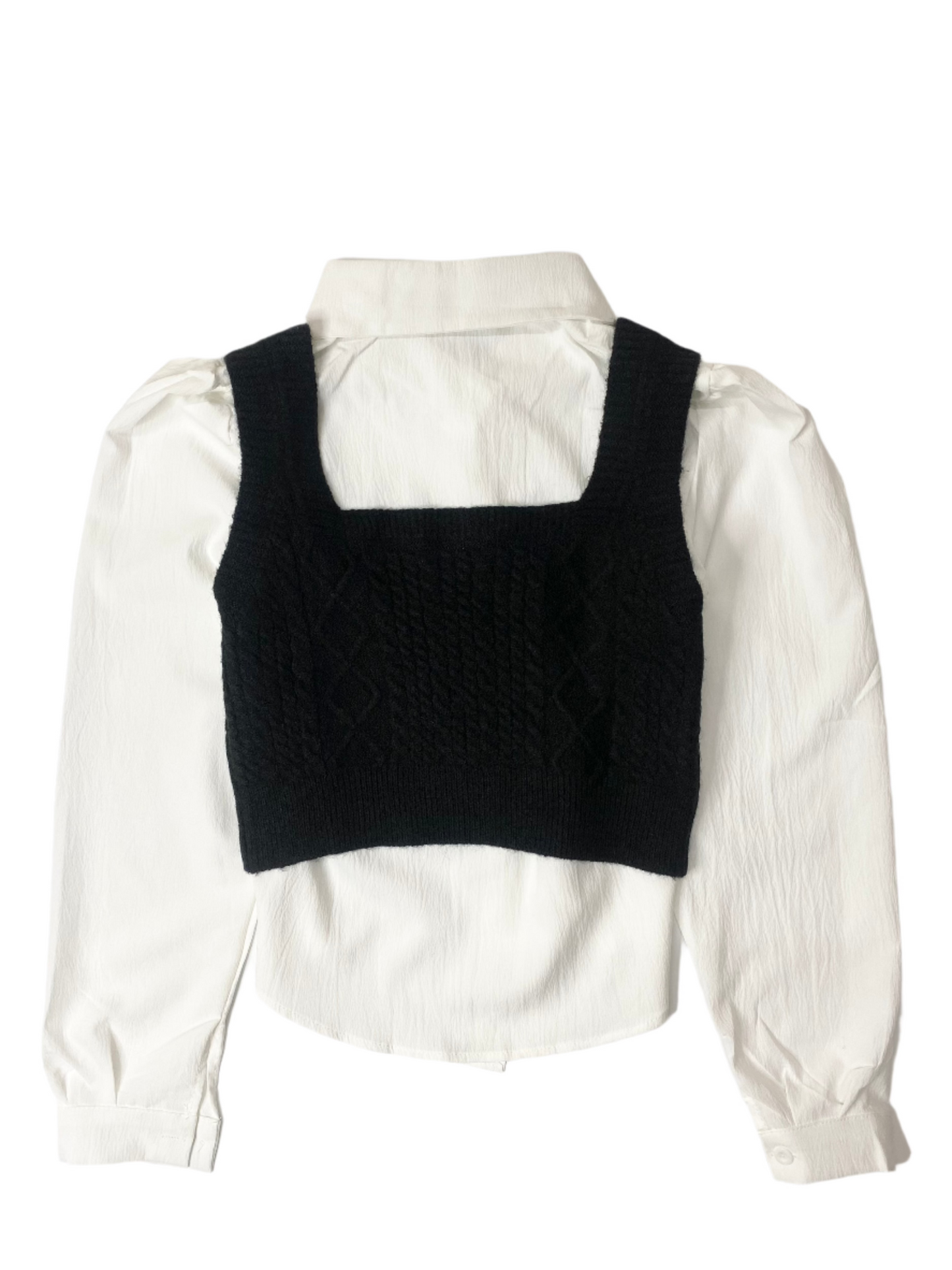Shirt + Sweater Duo - Double the Style, Double the Charm – (Black)