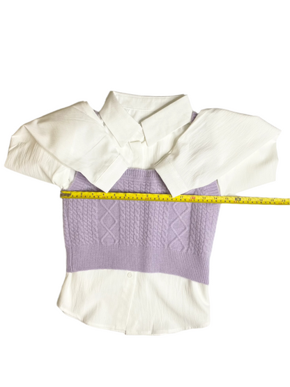 Shirt + Sweater Duo - Double the Style, Double the Charm – (Lavender)