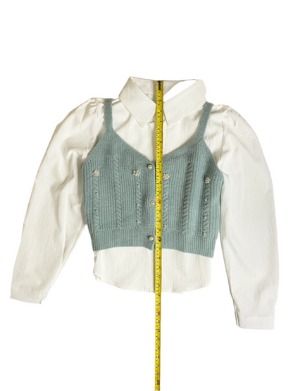 Shirt + Sweater Duo - Double the Style, Double the Charm – (Teal)