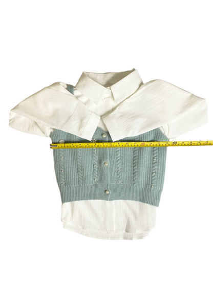 Shirt + Sweater Duo - Double the Style, Double the Charm – (Teal)