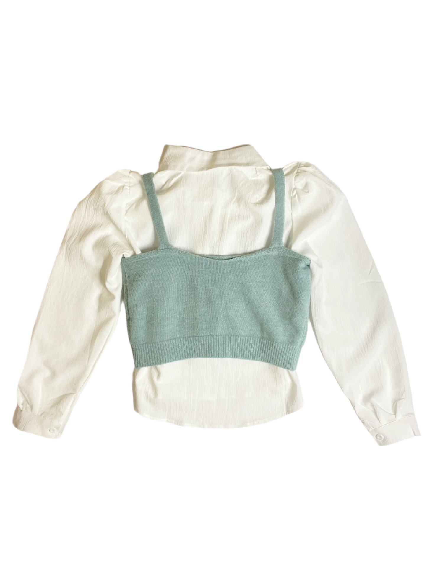 Shirt + Sweater Duo - Double the Style, Double the Charm – (Teal)