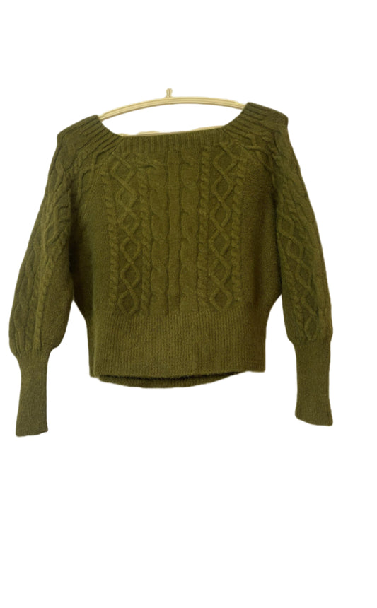 Square-Neck Sweater (Olive Green)