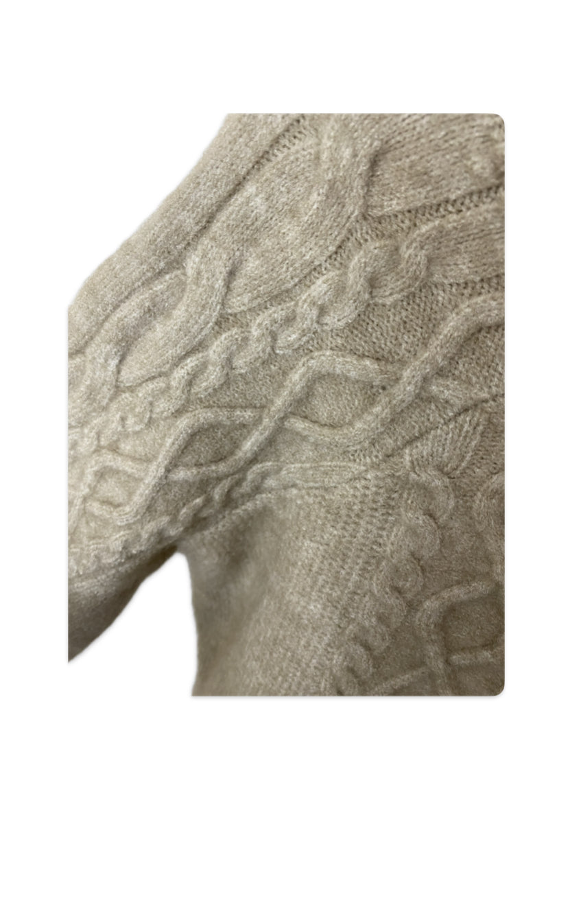 Square-Neck Sweater (Beige)
