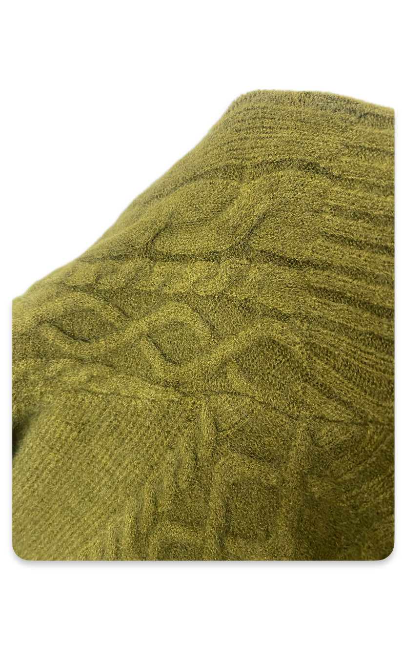 Square-Neck Sweater (Olive Green)