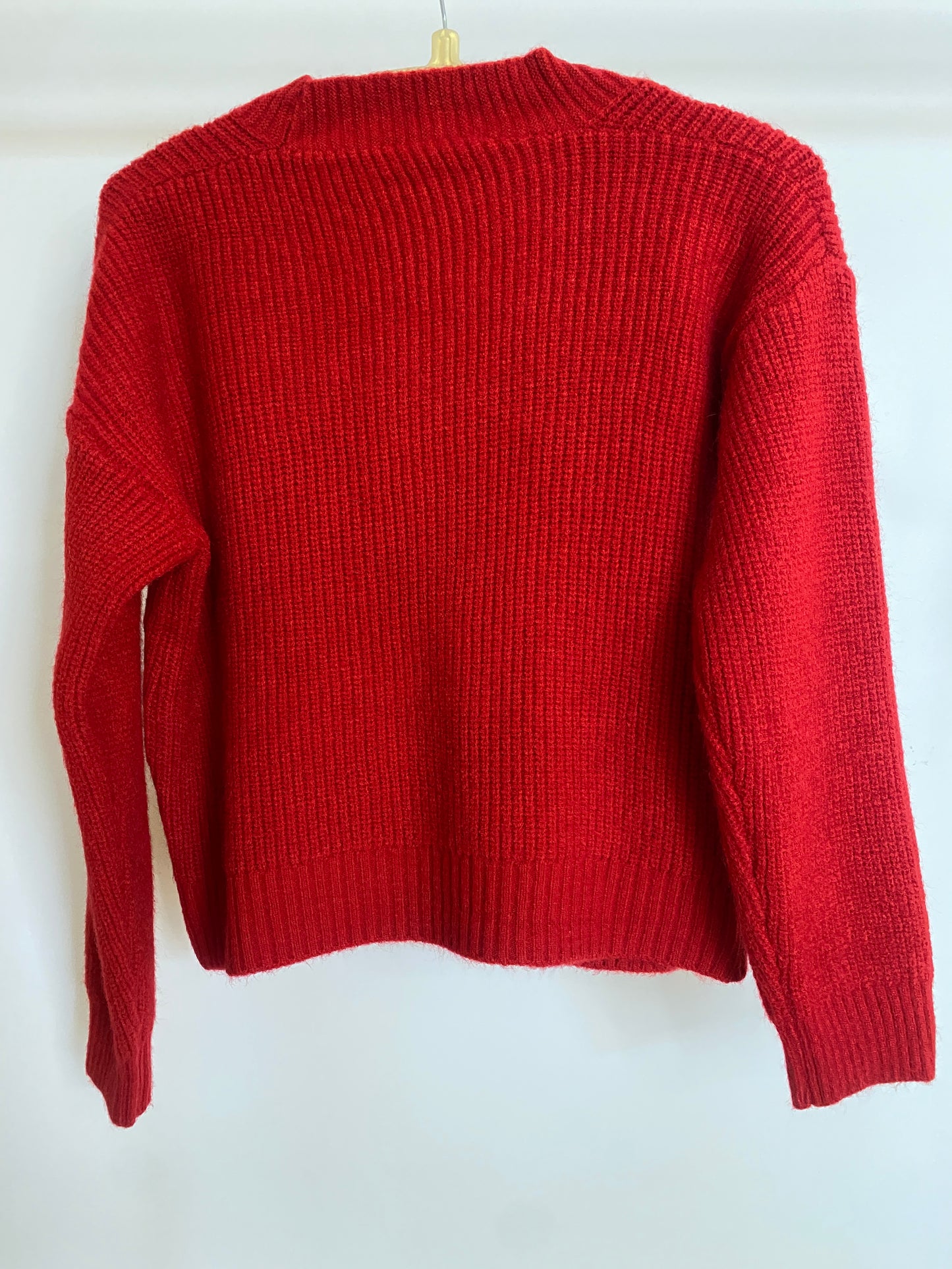 Knitted Sweater One Button - (Red)