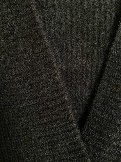 Knitted Sweater One Button - (Black)