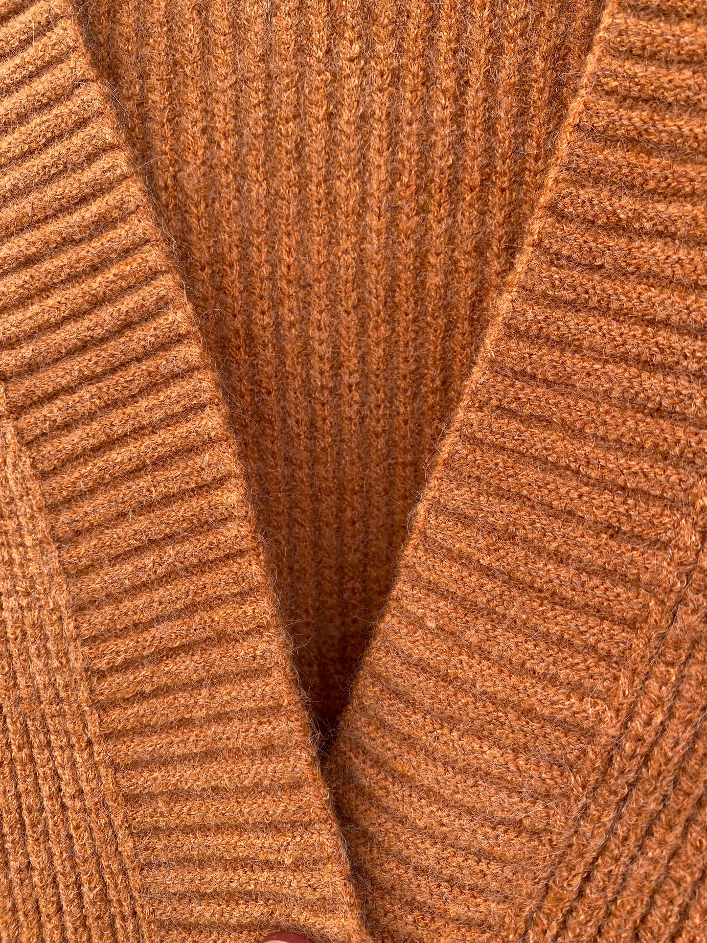 Knitted Sweater One Button - (Deep Carrot)