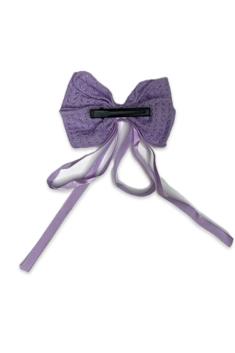 One-Piece Luxury Lace Bow Hair Clip – Elegant & Trendy Hair Accessory for Women & Girls