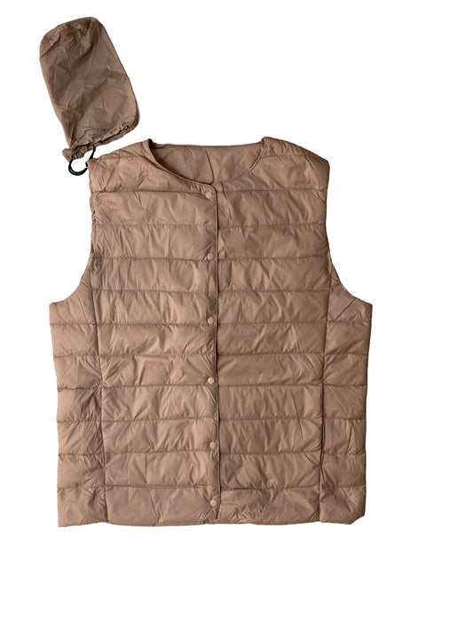 Premium Lightweight Collarless Down Vest (Pink)