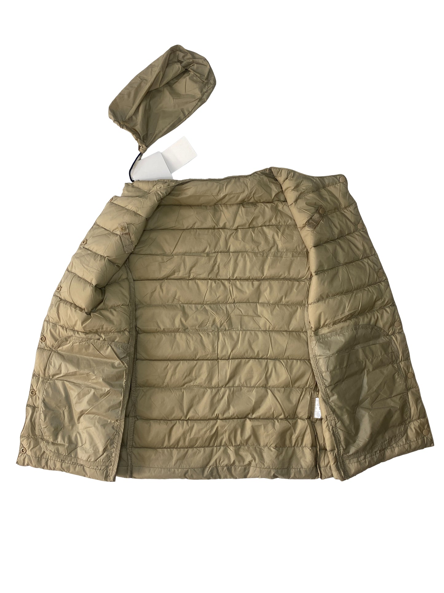 Premium Lightweight Collarless Down Vest (Beige)